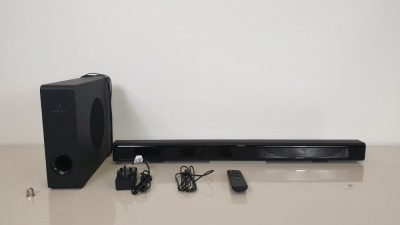 BRAND NEW BOXED MAGNUM POWERFUL SOUNDBAR AND SUBWOOFER - REMOTE INCLUDED