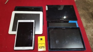6 X VARIOUS TABLETS IE. ASUS, LENOVO, ARCHOS - NO CHARGERS - CONSIDER FOR SPARES