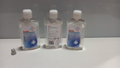 480 X SANTE MOISTURISING 70% ALCOHOL HAND GEL - 236ML BOTTLES - EXP DATE MAY 2023 - IN 20 CARTONS