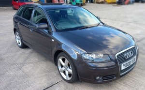 GREY AUDI A3 SPORT TDI. ( DIESEL ) Reg : YB08 VEW, Mileage : 128008 Details: 2 X KEYS HEATED SEATS WITH V5 MOT DUE 04/12/21 AUDI NAVIGATION PLUS (NEEDS NAVIGATION DVD) ENGINE: 1968cc