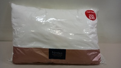 10 X BRAND NEW (5X2) NIMBUS EMPORIUM SOFTENED WHITE DUCK FEATHER LUXURY NATURAL PILLOW 48 X 74CM