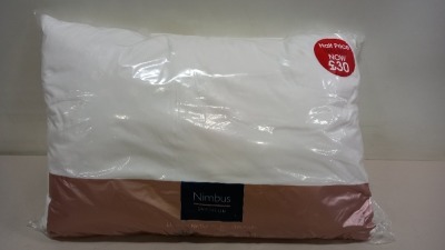 10 X BRAND NEW (5X2) NIMBUS EMPORIUM SOFTENED WHITE DUCK FEATHER LUXURY NATURAL PILLOW 48 X 74CM