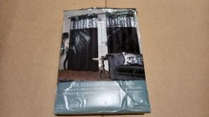 8 X BRAND NEW PACKS OF CURTAINS THE ELEGENCE COLLECTION BLACK 168 X 83CM