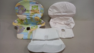 42 X BABY CHAIRS IN VARIOUS STYLES AND COLOURS ON A PALLET