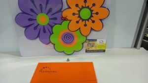 70 X COOL FOAM FLOWERS BULLETIN BOARD, 500 X KARNIVAL DOCUMENT / WALLET HOLDER