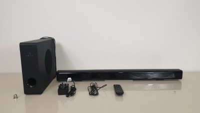 BRAND NEW BOXED MAGNUM POWERFUL SOUNDBAR AND SUBWOOFER - REMOTE INCLUDED