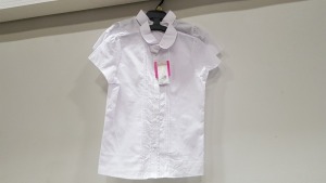 110 X BRAND NEW F&F 2 PACK OF EASY IRON GIRLS WHITE SHIRTS IN SIZE 9-10 YEARS RRP £6.00 (TOTAL RRP £660.00)