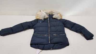6 X BRAND NEW TOPSHOP NAVY FAUX FUR HOODED COATS SIZE 6