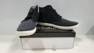 12 X BRAND NEW BELIDE BLACK HIGH TOP SHOES IN SIZES 40, 41, 42, 43 ,44 AND 45