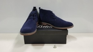12 X BRAND NEW BELIDE NAVY DESERT BOOTS IN SIZE 40, 41, 42, 43, 44 AND 45