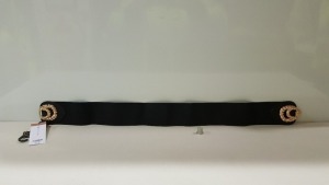 90 X BRAND NEW DOROTHY PERKINS BLACK WAISTED BELTS SIZE MEDIUM RRP £10.00 (TOTAL RRP £900.00)