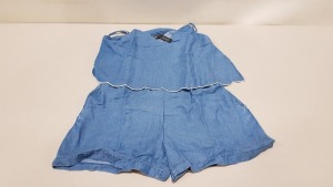 20 X BRAND NEW SIMPLY BE DENIM TENCEL PLAYSUITS IN MID BLUE SIZE 12 (ORIG RRP £30 TOTAL £600)