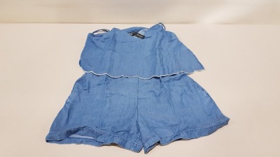 32 X BRAND NEW SIMPLY BE DENIM TENCEL PLAYSUITS IN MID BLUE SIZE 20 (ORIG RRP £30 TOTAL £960)