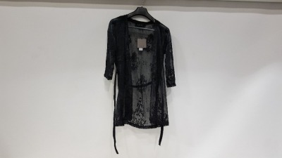 60 X BRAND NEW VILLA CLOTHES VIROXANNE KIMONO BLACK JACQUARD CARDIGAN SIZE SMALL RRP £32.00 (TOTAL RRP £1900.00)