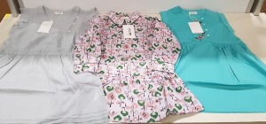 25 PIECE MIXED HAPPYOLOGY KIDS CLOTHING LOT CONTAINING CAPELLA DRESSES IE AGE 8-9 YEARS AND 6-7 YEARS RRP £39.00, CANDY TREE AVERY DRESSES IE AGE 6-7 YEARS AND 4-5 YEARS RRP £42.00 AND DUSTY BLUE BRIAR ROASE DRESSES IE AGE 7 YEARS AND 5-6 YEARS RRP £39.00