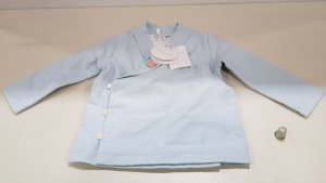 15 X BRAND NEW HAPPYOLOGY KIDS BABY WRAP JACKETS IE AGE 9-12 MONTHS, 12-18 MONTHS AND 18-24 MONTHS RRP £29.00 (TOTAL RRP £435.00)