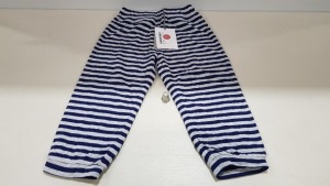 9 X BRAND NEW HAPPYOLOGY KIDS SETS NAVY STRIPED TEES AND PANTS IE AGE 18-24 AND 12-18 MONTHS RRP £16.00