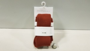 33 X BRAND NEW HAPPYOLOGY RIBBED COTTON TIGHTS IN BURGENDY IN SIZES IE 24-36 MONTHS, 3-4 YEARS 12-24 MONTHS AND 0-12 MONTHS