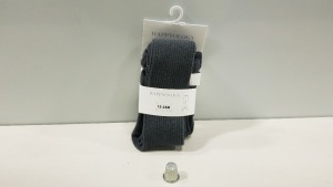 35 X BRAND NEW HAPPYOLOGY RIBBED COTTON TIGHTS IN GREY IN SIZES IE 24-36 MONTHS, 3-4 YEARS 12-24 MONTHS AND 0-12 MONTHS