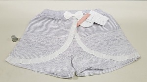 23 X BRAND NEW HAPPYOLOGY STRIPED LINEN SCORT IE AGE 6-7 YEARS AND 5-6 YEARS,