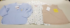 30 PIECE MIXED HAPPYOLOGY CLOTHING LOT CONTAINING FOREST TOPS, KALMIA TOPS IN VARIOUS COLOURS, CACTUS SHIRTS AND LUKE LONG SLEEVED T SHIRTS IE AGE 24-36 MONTHS 5-6 YEARS, 3-6 MONTHS, 2-3 YEARS, 3 MONTHS AND 6-7 YEARS
