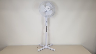 8 X BRAND NEW BOXED OYPLA WHITE FREE STANDING 16"" FAN