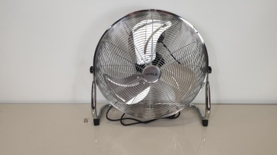 6 X BRAND NEW BOXED OYPLA 18"" CHROME FLOOR FAN