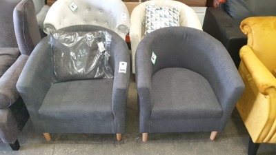 2 x CHARCOAL MOLLY TUB CHAIR
