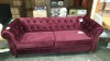 BURGUNDY BUTTONS 2 SEATER SOFA EXTRA WIDE