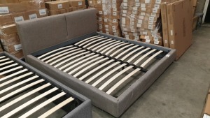 1 X BROWN DOUBLE BED WITH HEADBOARD