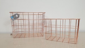 20 X SET OF 2 METAL COPPER BASKETS - IN 5 BOXES