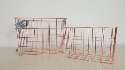 20 X SET OF 2 METAL COPPER BASKETS - IN 5 BOXES