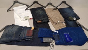 6 X PAIRS OF BRAND NEW G-STAR RAW JEANS IN VARIOUS STYLES & COLOURS IE. LIGHT BLUE, DARK BLUE AND GREY ETC - RRP £480 - SIZE 30