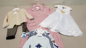 21 X MIXED LOT BRAND NEW M&S CLOTHING - 3 X BABY CLOTHING, 3-6 MONTHS RRP £11, 3 X HAPPYOLOGY LADIES EMELIE BLOUSE, BLUE RRP £46, 2 X HAPPYOLOGY LADIES REBECCA BLOUSE ONE SIZE, FLOWERY GREEN RRP £46, 4 X HAPPYOLOGY LADIES AVERY DRESS, RETRO GEOMETRIC ONE 