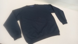 35 X BRAND NEW PAPINI NAVY SWEATSHIRTS - SIZE XS / M / XL / 3XL (IN 2 BOXES)