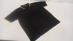 50 X BRAND NEW PAPINI RETRO BLACK/YELLOW POLO SHIRTS - SIZE LARGE