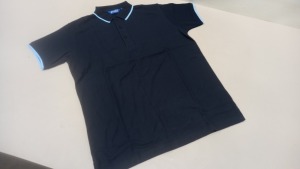 50 X BRAND NEW PAPINI RETRO NAVY/ SKY POLO SHIRTS - SIZE FROM XS-XL