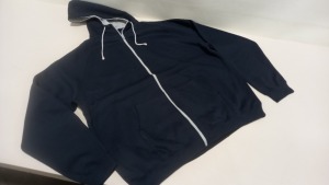 14 X BRAND NEW PAPINI NAVY/GREY FULL ZIP HOODED JACKETS SIZE 3XL