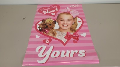 400 X BRAND NEW JOJO SIWA PINK WALL POSTERS - IN 4 BOXES ""FROM MY HEART TO YOURS""
