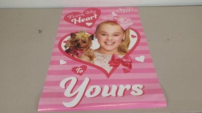 400 X BRAND NEW JOJO SIWA PINK WALL POSTERS - IN 4 BOXES ""FROM MY HEART TO YOURS""