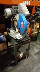 MACC INDUSTRIAL CHOP SAW COMPLETE WITH 2 ROLLER BEDS