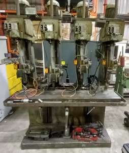 POLLARD 4 PILLAR PEDESTAL DRILL PRESS, MODEL 150A/46, SERIAL NO 3-166A