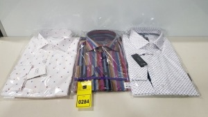 20 X BRAND NEW MENS DESIGNER SHIRTS IN VARIOUS STYLES AND SIZES IE GIORDANO AND OSCAR OF SWEDEN AND OLYMP