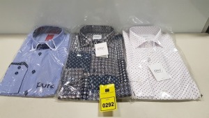 20 X BRAND NEW MENS DESIGNER SHIRTS IN VARIOUS STYLES AND SIZES IE OSCAR OF SWEDEN AND PURE