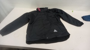 31 X BRAND NEW WINTERBOTTOMS REVERSIBLE WATERPROOF BLACK COLOURED COATS IN VARIOUS SIZES