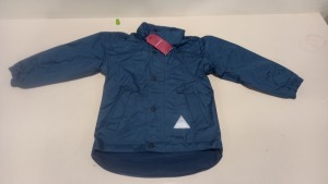 22 X BRAND NEW WINTERBOTTOMS REVERSIBLE WATERPROOF NAVY COLOURED COATS IN VARIOUS SIZES