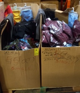 FULL PALLET OF APPROX 250+ PIECE WINTERBOTTOMS SCHOOL CLOTHES IE TIES SKIRTS JUMPERS SHIRTS AND PANT / TROUSERS ETC.