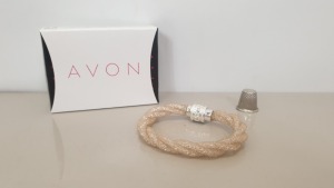 132 X BRAND NEW INDIVIDUALLY BOXED AVON SAGE MESH BRACELET (GOLD COLOURED) IN 1 BOX