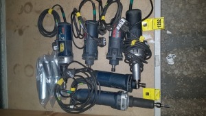 9 PIECE MIXED TOOL LOT TO INCLUDE 6 X BOSCH DREMMELS AND 3 X EARTHING CLAMPS
