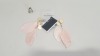 APPROX 320 X GOLD COLOURED PAIRS OF EARRINGS WITH PINK FEATHERS - IN 1 CARTON